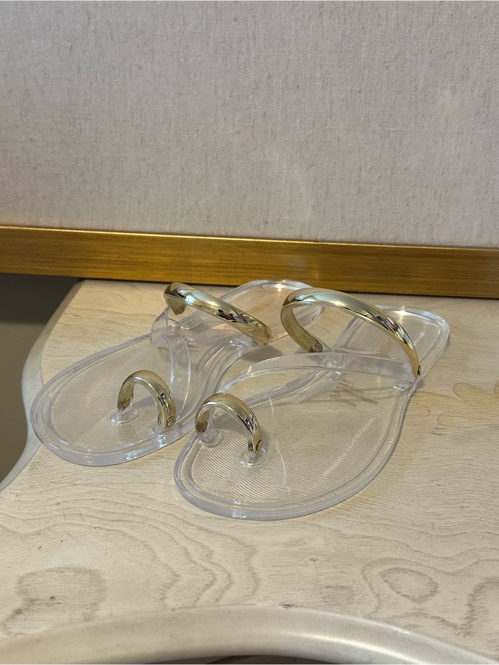 Steve Madden Clear Jelly Toe-Ring Sandals with Gold Accent - Women